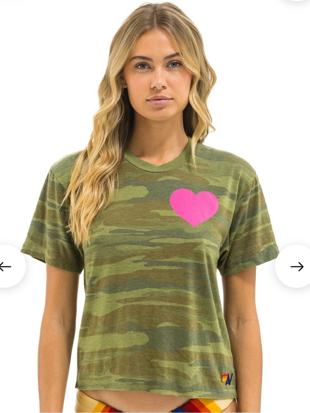 Aviator Nation Heart Print Boyfriend Tee